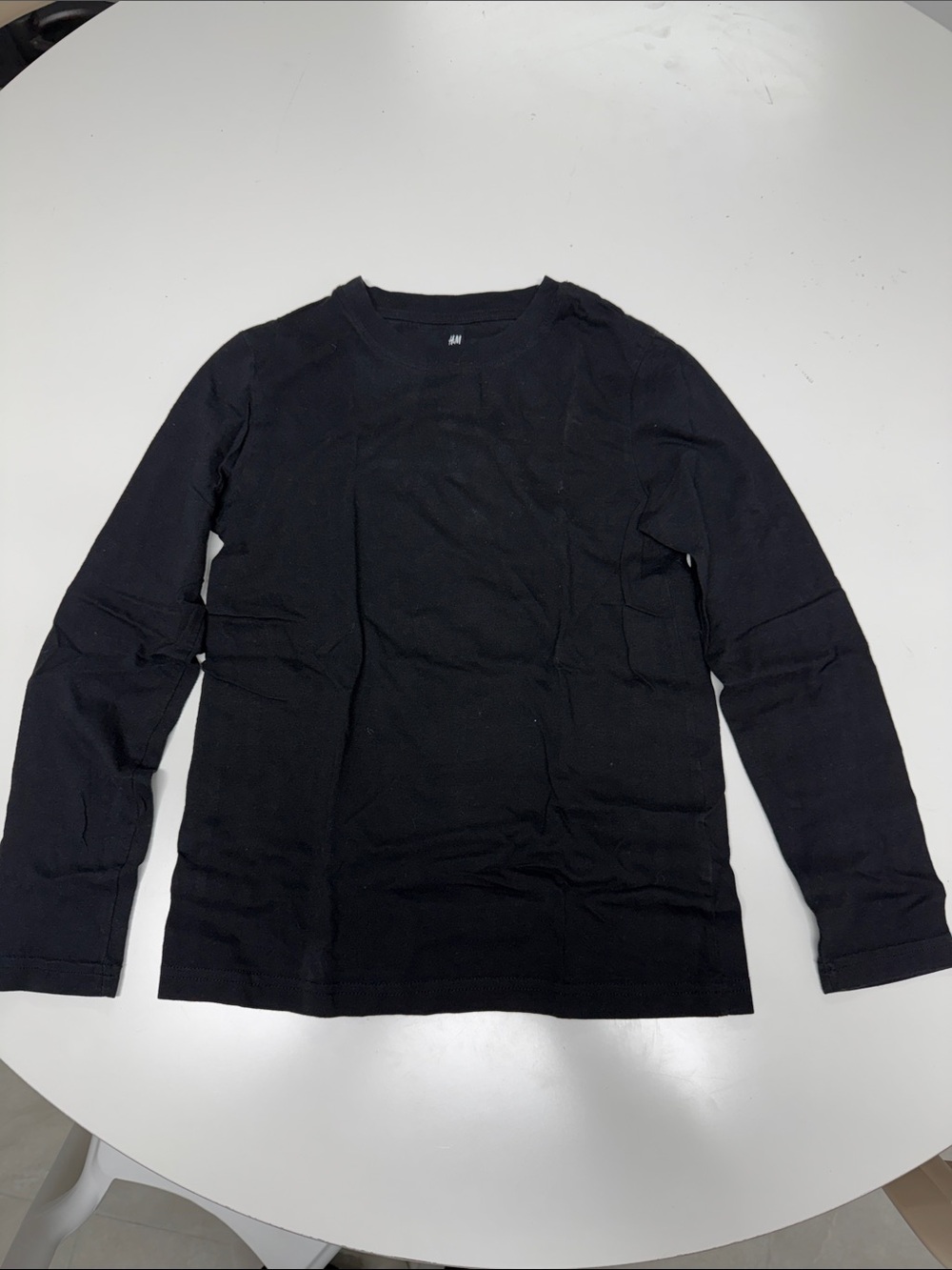 H&M Kids Boys Black Long-Sleeve Crew Neck Tee